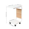 Living and Home C-Shaped Side Table with Storage Bag, White