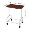 Living and Home Mobile Side Table with Lower Basket, Walnut