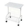 Living and Home Mobile Side Table with Lower Basket, White