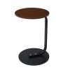 Living and Home 40cm Dia Walnut Wood Grain C-Shaped Round Side Table