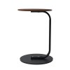 Living and Home 40cm Dia Walnut Wood Grain C-Shaped Round Side Table
