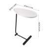 Living and Home C-Shaped Oval Grooved Side Table, White Marble