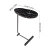 Living and Home C-Shaped Oval Grooved Side Table, Black Marble