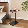 Living and Home 57-85cm Height Adjustable Side Table in Walnut, 360° Rotatable Tilt E1 MDF Top End Table with Black Iron Frame