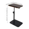 Living and Home 57-85cm Height Adjustable Side Table in Walnut, 360° Rotatable Tilt E1 MDF Top End Table with Black Iron Frame