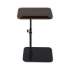 Living and Home 57-85cm Height Adjustable Side Table in Walnut, 360° Rotatable Tilt E1 MDF Top End Table with Black Iron Frame