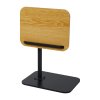 Living and Home 57-85cm Height Adjustable Side Table in Natural Wood, 360° Rotatable Tilt E1 MDF Top End Table with Black Iron Frame