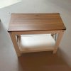 Living and Home Modern Wood Grain Top Sofa Side Table w/ Lower Shelf - 60x30x55cm