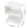 Living and Home 3-Tier S-shaped Wooden Side Table