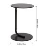 39cm Dia C-Shaped Side Table, Black