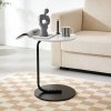 39cm Dia C-Shaped Side Table, White Marble
