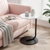 39cm Dia C-Shaped Side Table, White Marble