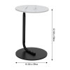 39cm Dia C-Shaped Side Table, White Marble
