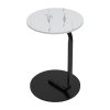 39cm Dia C-Shaped Side Table, White Marble