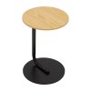 39cm Dia C-Shaped Side Table, Natural Wood