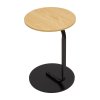 39cm Dia C-Shaped Side Table, Natural Wood