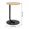 39cm Dia C-Shaped Side Table, Natural Wood