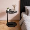 39cm Dia C-Shaped Side Table, Black Marble