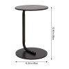 39cm Dia C-Shaped Side Table, Black Marble