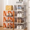 Living and Home 4-Tier Narrow Plastic Shoe Rack in Grey
