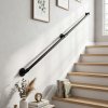Living and Home 1.5M Matte Black Industrial Pipe Stair Handrail, 32mm Diameter Galvanized Steel Wall Mount Stair Rail