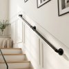 Living and Home 1.5M Matte Black Industrial Pipe Stair Handrail, 32mm Diameter Galvanized Steel Wall Mount Stair Rail