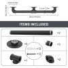 Living and Home 1.5M Matte Black Industrial Pipe Stair Handrail, 32mm Diameter Galvanized Steel Wall Mount Stair Rail