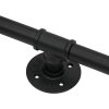 Living and Home 1/1.5/2/3M Matte Black Industrial Pipe Stair Handrail, 32mm Diameter Galvanized Steel Wall Mount Stair Rail with Complete Installation Hardware Kit for Indoor Steps