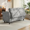 Living and Home Left Hand Facing Chenille Chaise Lounge with Storage and Pillow, Grey