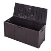 Living and Home 290L Outdoor Storage Deck Box with Wheels, Dark Brown