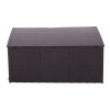 Living and Home 290L Outdoor Storage Deck Box with Wheels, Dark Brown