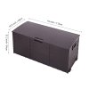 Living and Home 290L Outdoor Storage Deck Box with Wheels, Dark Brown