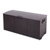 Living and Home 290L Outdoor Storage Deck Box with Wheels, Dark Brown