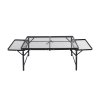 Living and Home Black Outdoor Portable Height-Adjustable Folding Camping Table, 135cm (W) x 60cm (D) x 70cm (H)