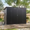 Living and Home 4x8ft Outdoor Storage Shed, Galvanized Steel Garden Shed Lockable with Double Doors & 2 Vents