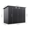 Living and Home 4x8ft Outdoor Storage Shed, Galvanized Steel Garden Shed Lockable with Double Doors & 2 Vents