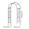 Living and Home Black Garden Metal Arch, 115cm W x 56cm D x 231cm H