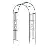 Living and Home Black Garden Metal Arch, 115cm W x 56cm D x 231cm H
