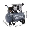 Living and Home 25L Air Compressor, Oil Free, 8CFM/115psi, Electric 2.5HP 230v Direct Drive, Low Noise Air Compressor for Tire Pumping, Car Grooming, Home Spray-Painting, Nailing, Grey