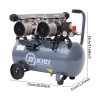 50L Air Compressor, Oil Free, 9.6cfm, 3.5HP/2.6kw, 115psi/8bar, Low Noise, Maintenance Free Compressor with 2 Pressure Gauges for Tire Pumping, Car Grooming, Home Spray-Painting, Nailing, Grey