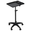 Living and Home Adjustable-Height Salon Tray on Wheels with Tool Holders