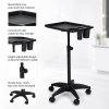 Living and Home Adjustable-Height Salon Tray on Wheels with Tool Holders