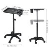 Living and Home Adjustable-Height Salon Tray on Wheels with Tool Holders