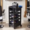 Living and Home 5-Drawer Plastic Salon Trolley Cart on Wheels, Rolling Hairdressing Storage Organizer