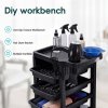Living and Home 5-Drawer Plastic Salon Trolley Cart on Wheels, Rolling Hairdressing Storage Organizer