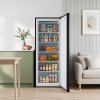175L Black Upright Freezer