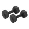 Living and Home Pair of 10KG Hex Dumbbells with Non-slip Grip