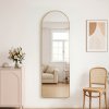 Living and Home Modern Arched Metal Floor Mirror