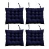 Living and Home 4Pcs Soft Thicken Tatami Seat Cushions, Seat Pads, 40cm W x 40cm D x 5cm H, Dark Blue