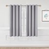 Pair of Solid Colour Grommet Top Polyester 100% Blackout Curtains with Stainless Steel Grommets, Light Grey, 117cm W x 137cm H